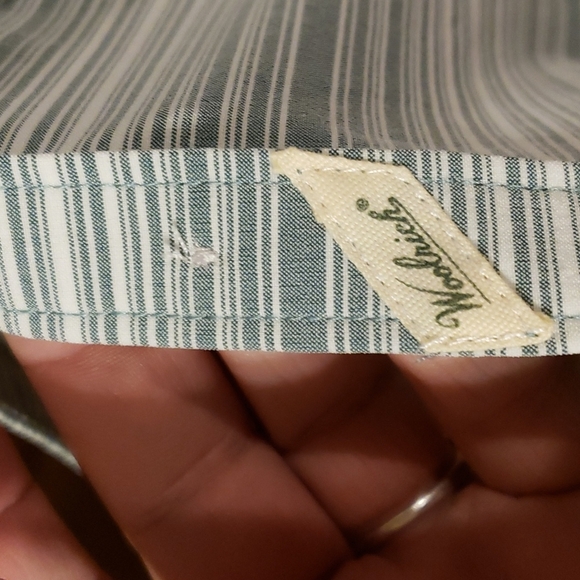 Woolrich quick dry moisture wicking green striped convertible sleeve button up - Picture 5 of 7